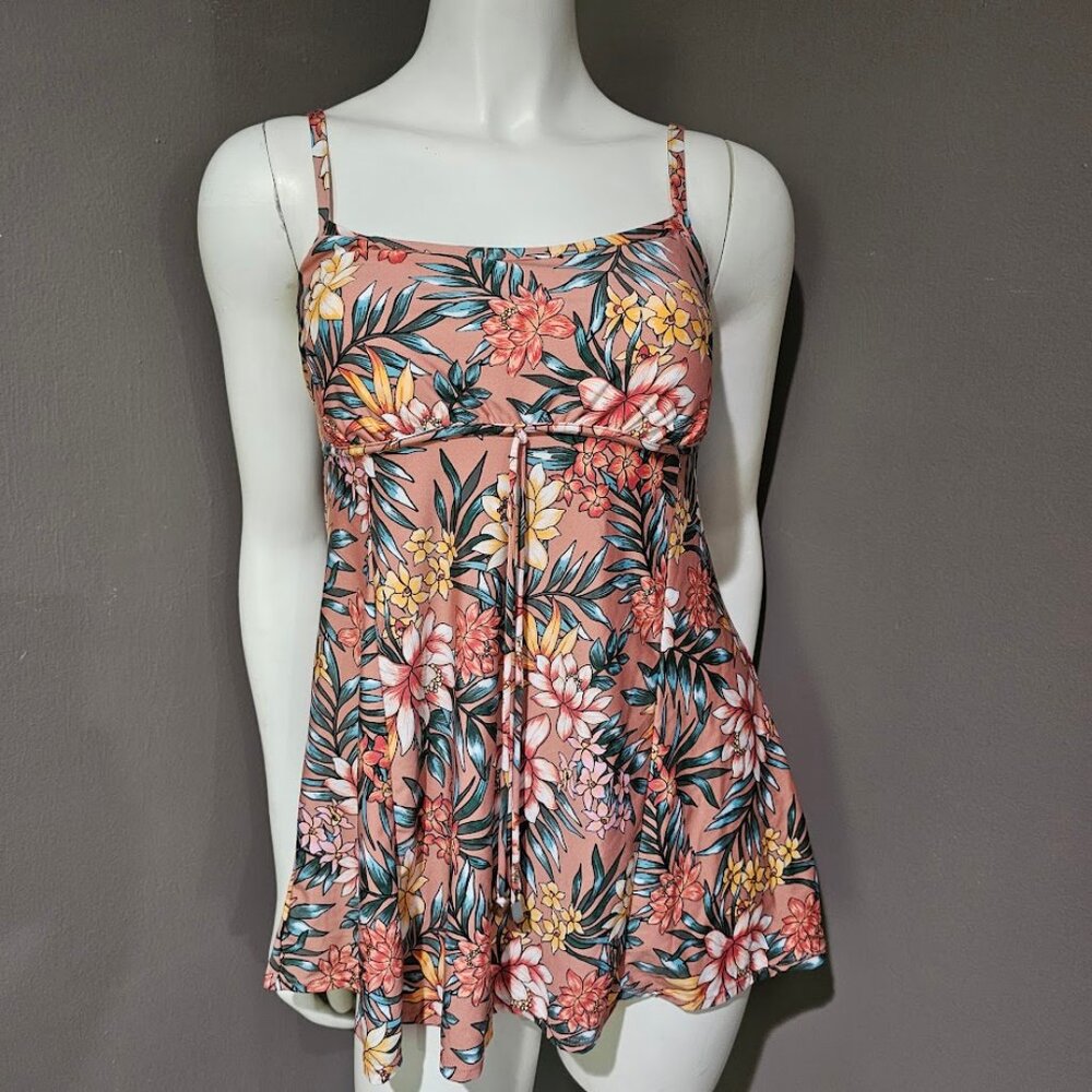 Swim Solutions Tummy-Control Empire Waist Swimdress - Picture 2 of 15